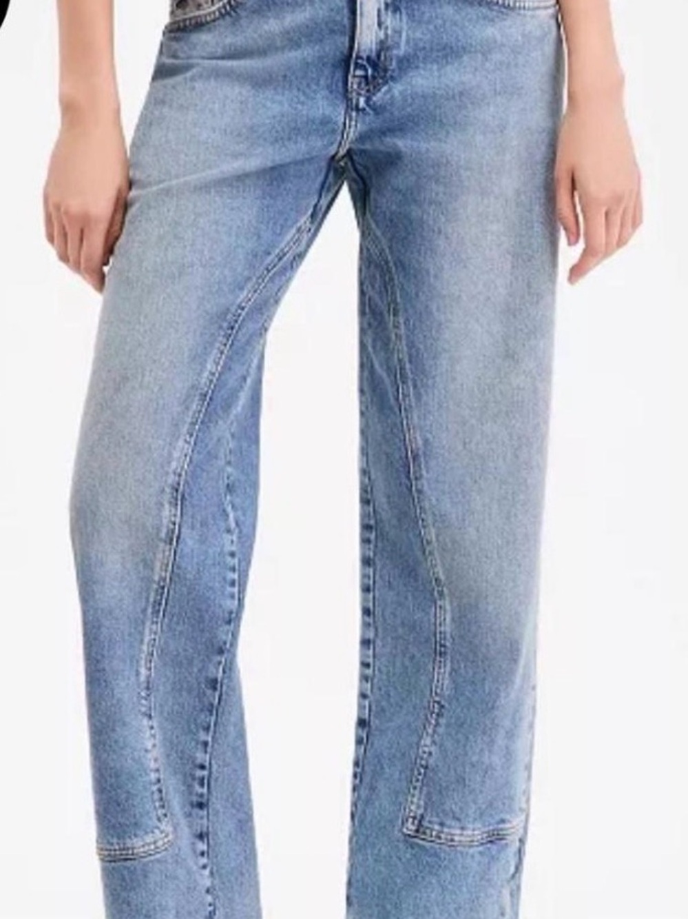 We The Free People Medium Wash Risk Taker High Rise Straight Denim Jeans Size 25